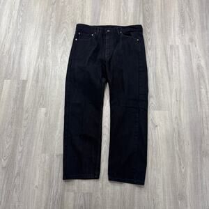 Levis 505 Regular Fit Jeans Men's 36x29 Black Denim Straight Fit Western Rodeo